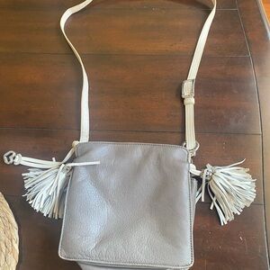 Brighton Beige Crossbody Bag with Fringe